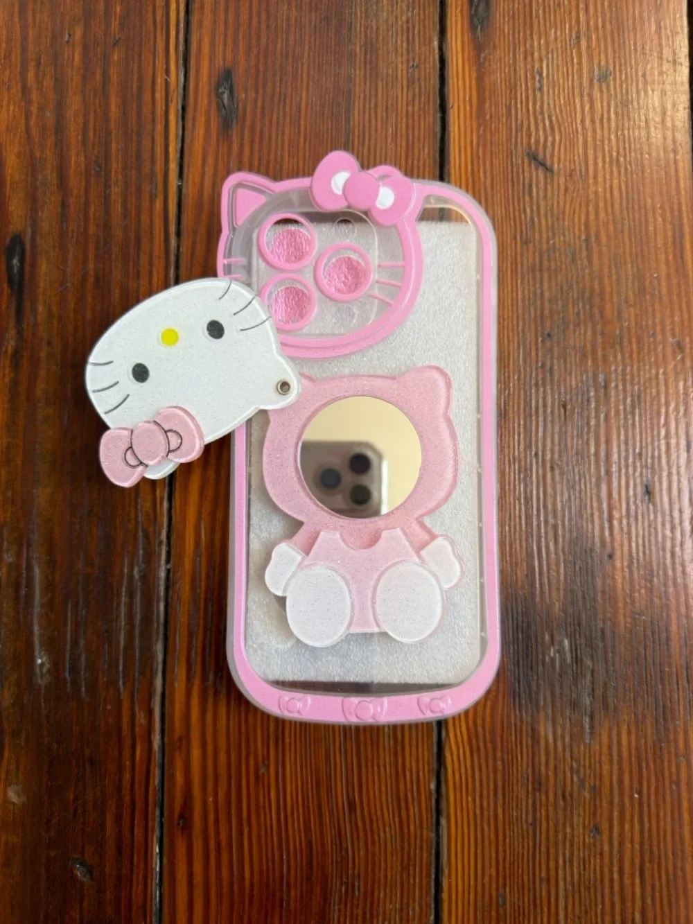 NEW Hello Kitty iPhone 15 ProMax 6.7” mirror case, screen protector & carry bag
